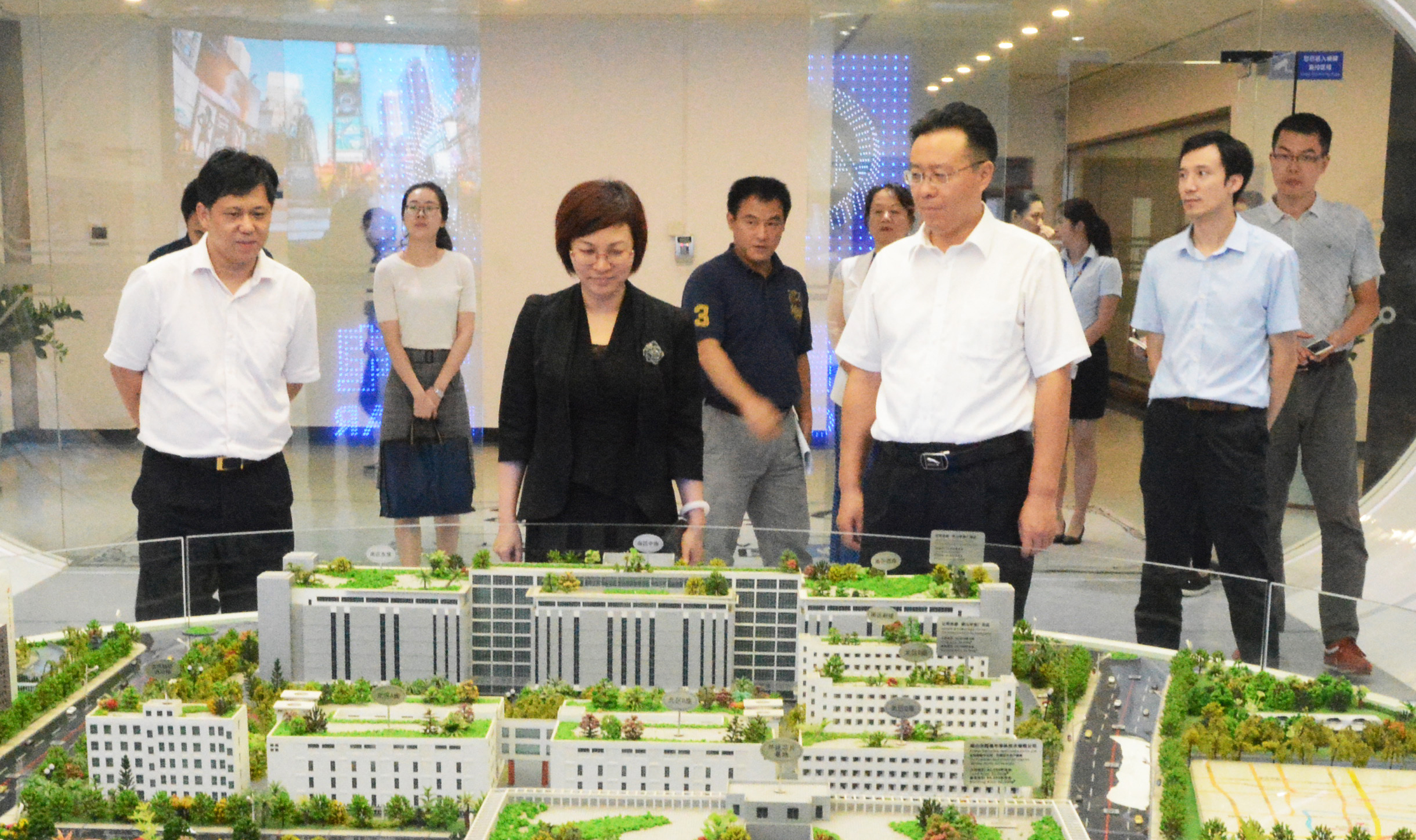 佛山市副市长谭萍向导一行莅临南宫NG娱乐光电考察调研